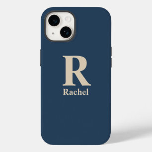 Classic Blue And Vanilla Initial/First/Family Name Case-Mate iPhone 14 Case