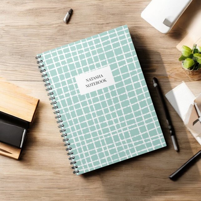 Classic Blue and White Check Pattern Stationery Notebook (Creator Uploaded)