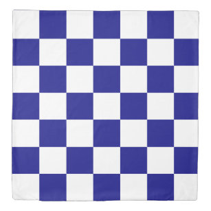 Classic Blue and White Chequerboard Pattern Duvet Cover
