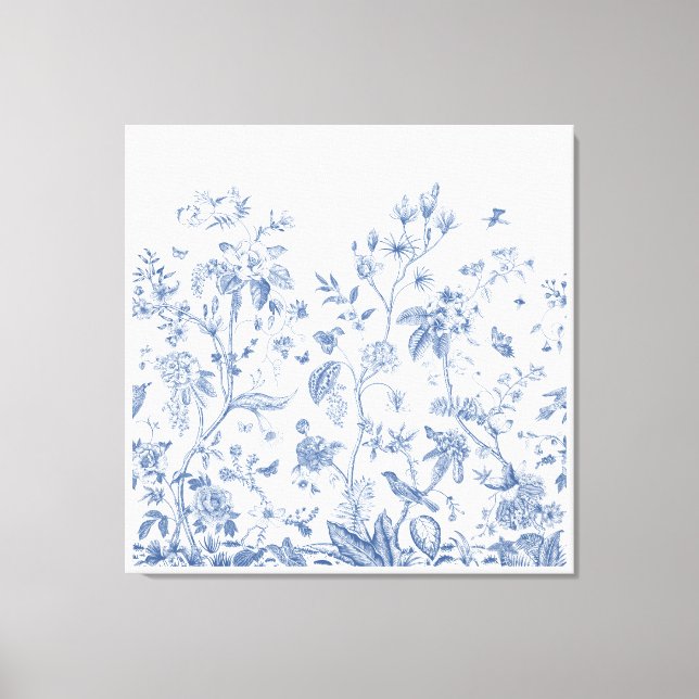 Classic Blue and White Chinoiserie Canvas Print (Front)
