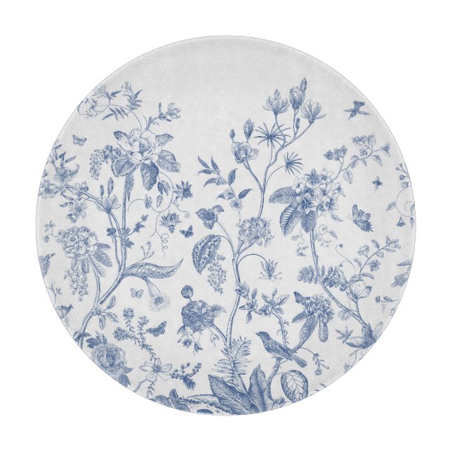 Classic Blue and White Chinoiserie Cutting Board (Front)