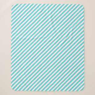 Classic blue and white diagonal stripes sherpa blanket