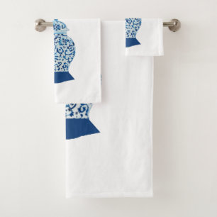 Classic Blue and White Ginger Jar Bath Towel Set