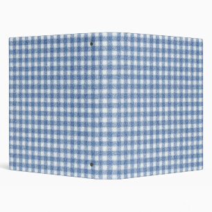 Classic Blue and White Gingham Check Binder