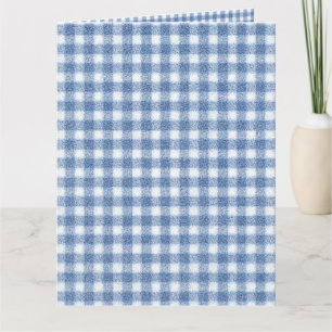 Classic Blue and White Gingham Check  Card