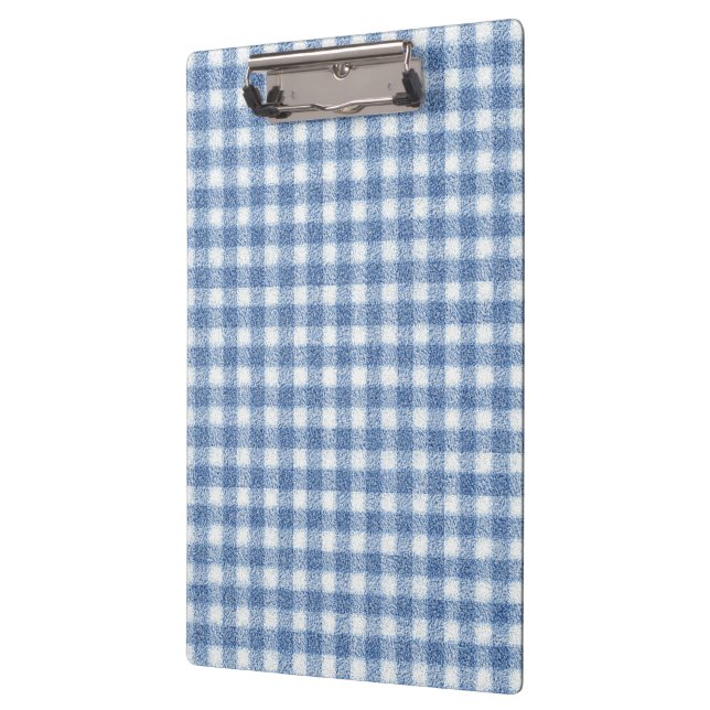 Classic Blue and White Gingham Check  Clipboard (Left)