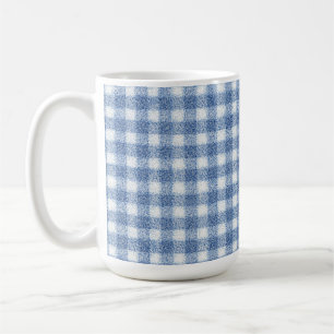 Classic Blue and White Gingham Check  Coffee Mug