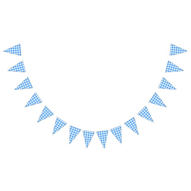 Classic Blue And White Gingham Party Bunting Flags (All)