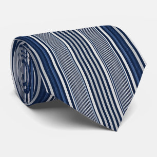 Classic Blue and White Striped  Tie