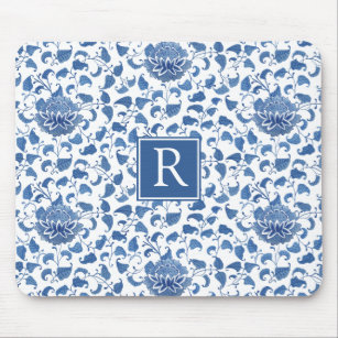 Classic Blue And White Vintage Chinoiserie Chic Mouse Pad