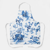 Classic Blue and White Vintage Pagoda Chinoiserie