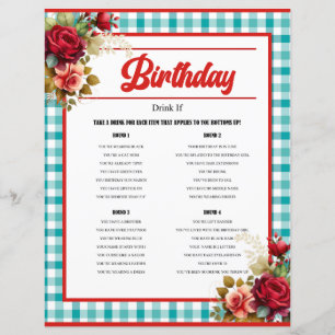 Classic Blue Birthday Drinking Game