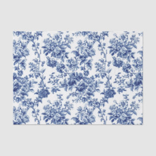 Classic Blue Botanical Toile Garden Party Tissue P Paper