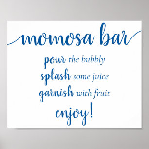 Classic Blue Calligraphy   Momosa Bar Script Sign
