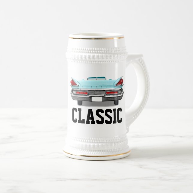 CLASSIC BLUE CAR BEER STEIN (Front Right)