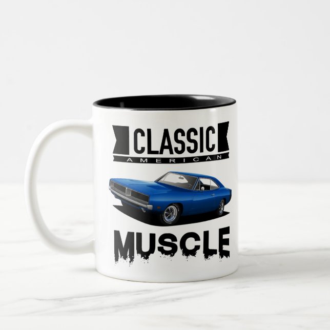 Classic Blue Charger Two-Tone Coffee Mug (Left)