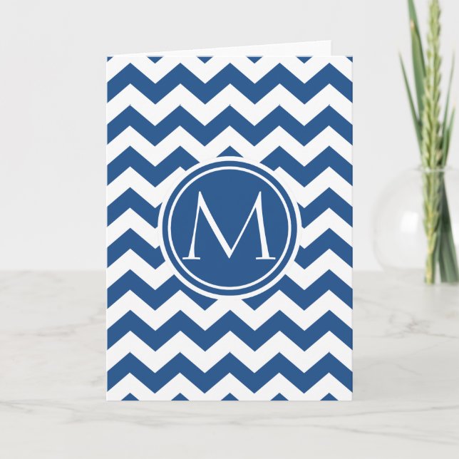 Classic Blue Chevron Monogrammé (Devant)