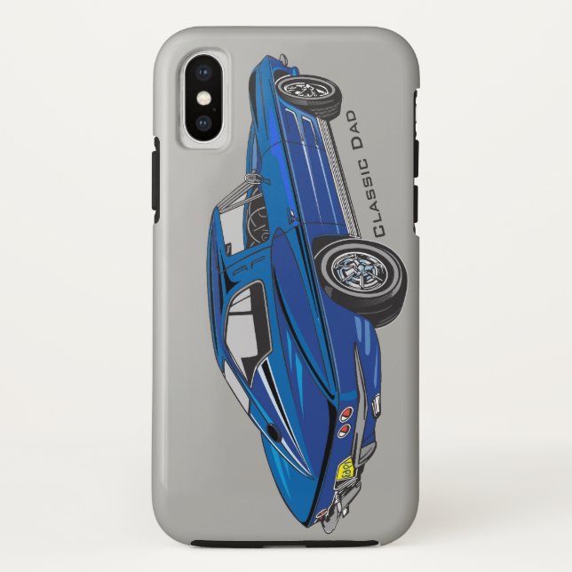 Classic Blue Corvette Design iPhone X Case (Back)