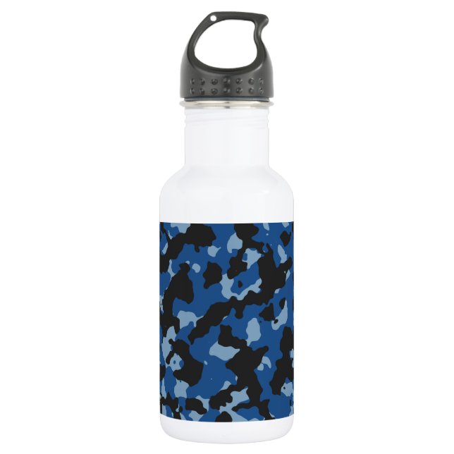Classic Blue - Dusk Blue Camouflage Pattern 532 Ml Water Bottle (Front)
