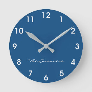 Classic Blue Dusty Shade Decor Colour of Year Round Clock