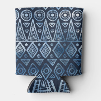 Classic Blue Ethnic Seamless Pattern Can Cooler