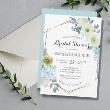 Classic Blue Floral Bridal Shower Invitation  Post