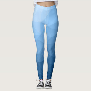 Classic Blue geometric mesh ombre pattern Leggings