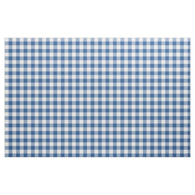 Classic Blue Gingham Pattern Fabric (Yard)