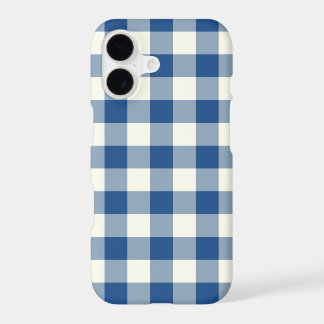Classic Blue Gingham Pattern iPhone 7 Case