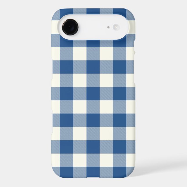 Classic Blue Gingham Pattern iPhone 7 Case (Back)