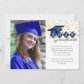 Classic Blue Gold Graduation Photo Announcement