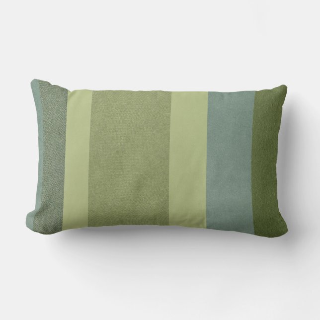 Classic Blue, Green Hues Throw Pillow (Front)