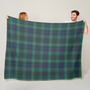 Classic Blue Green Plaid  Fleece Blanket
