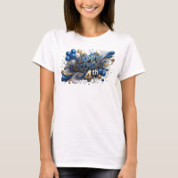 Classic Blue HAPPY BIRTHDAY 4TH 3D Text Art