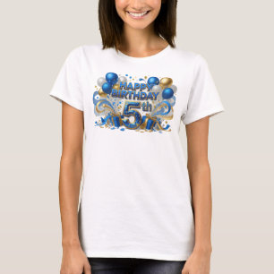 Classic Blue HAPPY BIRTHDAY 5TH Graphic Tee