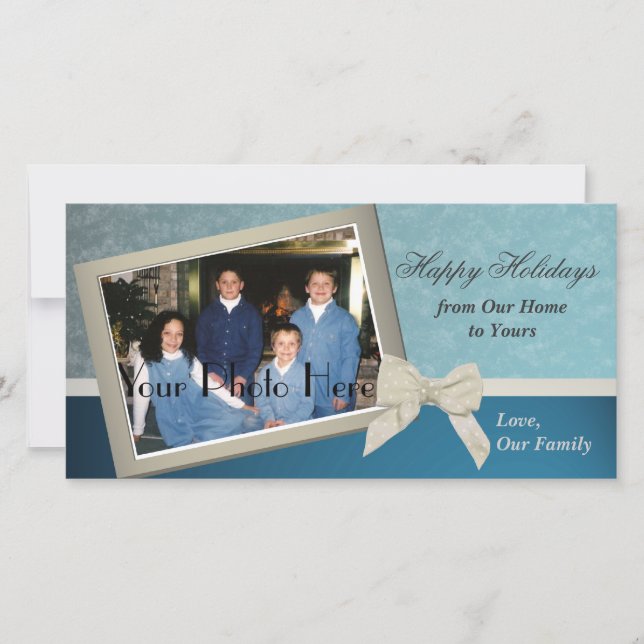 Classic Blue Holiday Greetings Card (Front)