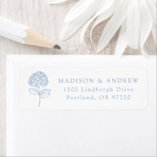 Classic Blue Hydrangea Wedding Return Address