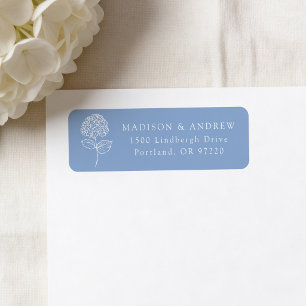 Classic Blue Hydrangea Wedding Return Address
