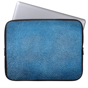 Classic blue leather background texture closeup.bl laptop sleeve