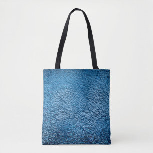 Classic blue leather background texture closeup.bl tote bag