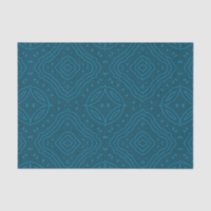 Classic Blue Ornamental Mosaic Geometric Pattern Tissue Paper