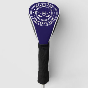 Classic Blue Personalized Golf Club Player Name Head Cover