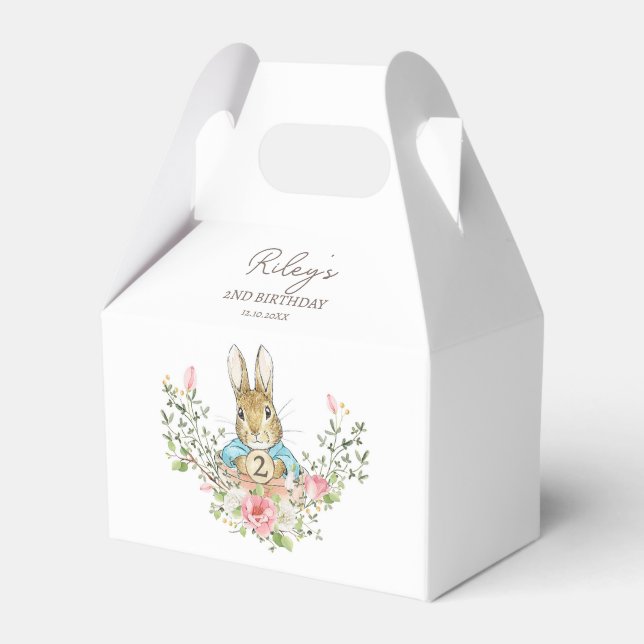 Classic Blue Peter the Rabbit Birthday Favor Box (Front Side)