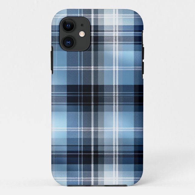 Classic Blue Plaid Pattern – Trendy Tartan Design Case-Mate iPhone Case (Back)