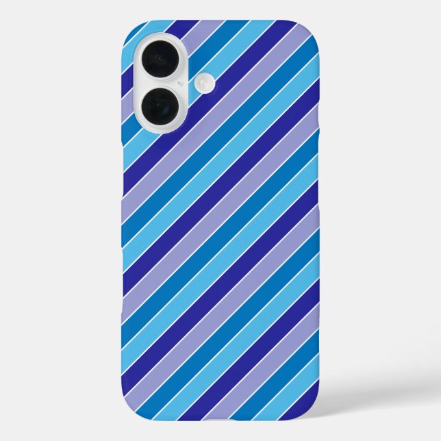 Classic Blue Purple Pajama Stripes Pattern Case-Mate iPhone Case (Back)