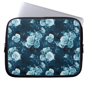 Classic Blue Rose Pattern Laptop Sleeve