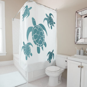 Classic Blue Sea Turtles White Coastal