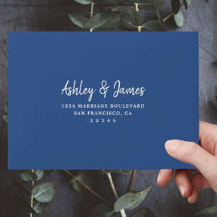 Classic Blue Self-Addressed RSVP Envelope