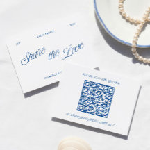 Classic Blue Share the Love QR Code Wedding Photo