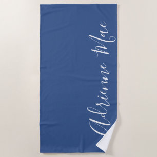 Classic Blue Simply Personalized Beach Towel